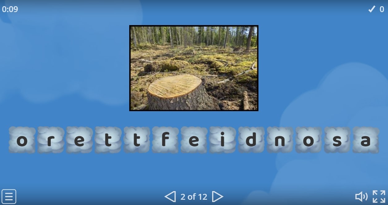 7.9 Environment – Vocabulary Anagram Game (7. Sınıf İngilizce Kelime Oyunları) | Games