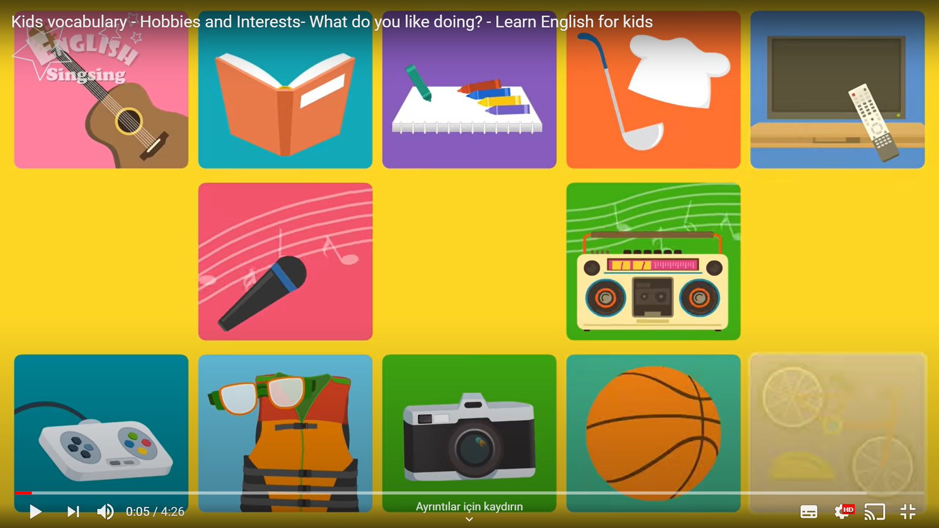 Kids vocabulary - Hobbies and Interests- What do you like doing? - Learn  English for kids 