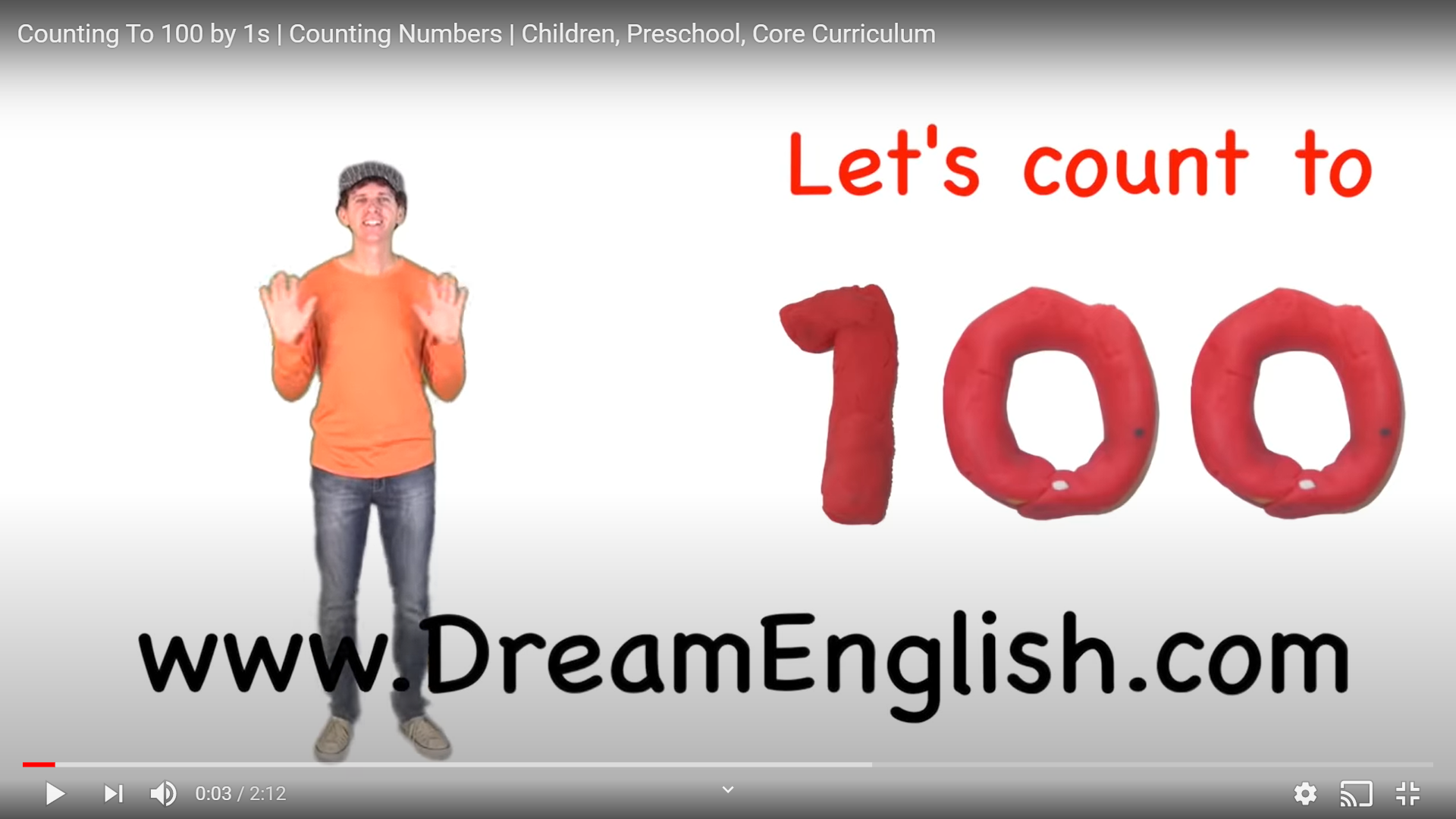 Counting to numbers 1 to 100