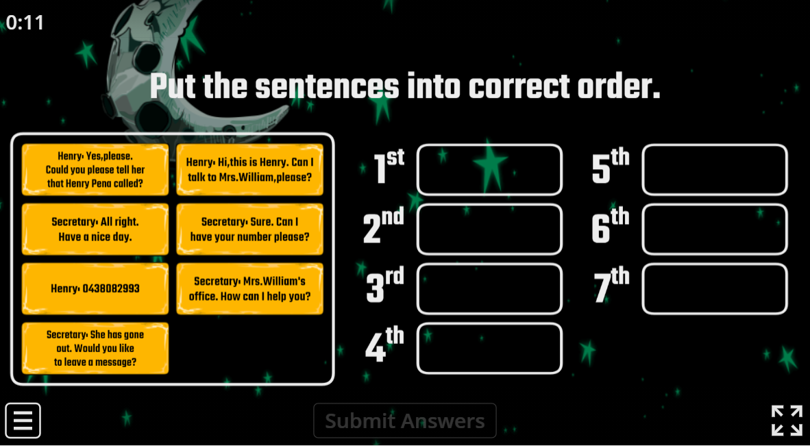 Order the Sentences - Dialogue 2