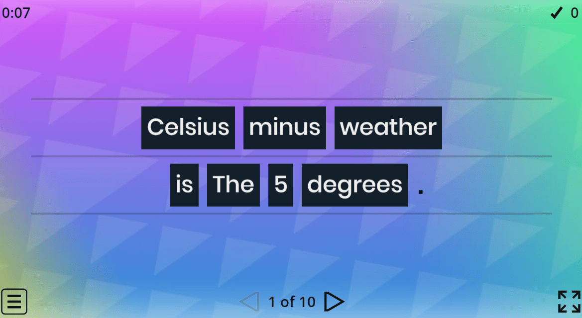 Unscramble the sentences