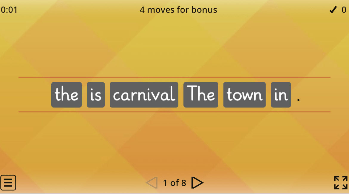 Unscramble the sentences