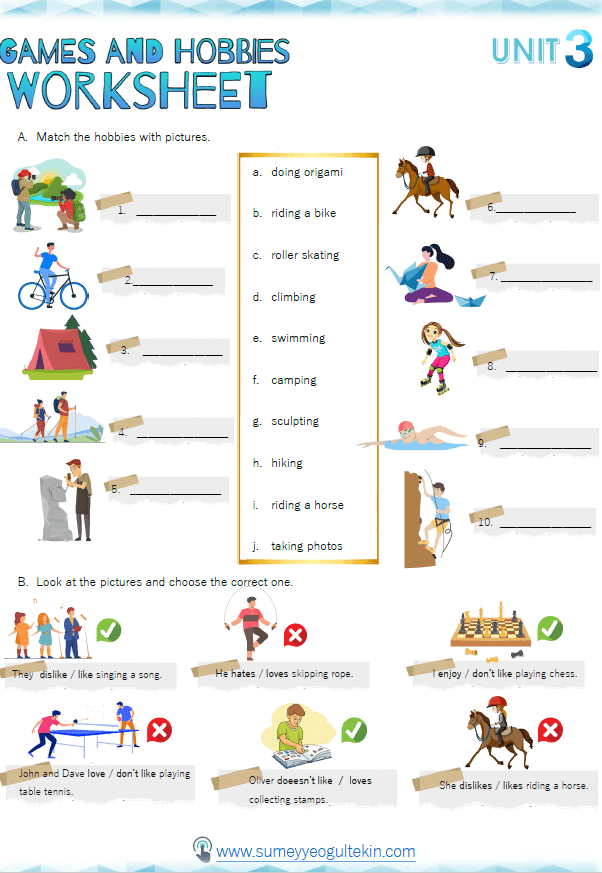 Games and Hobbies - Likes&Dislikes (Interactive)