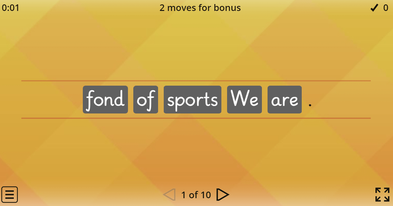Unscramble the sentences