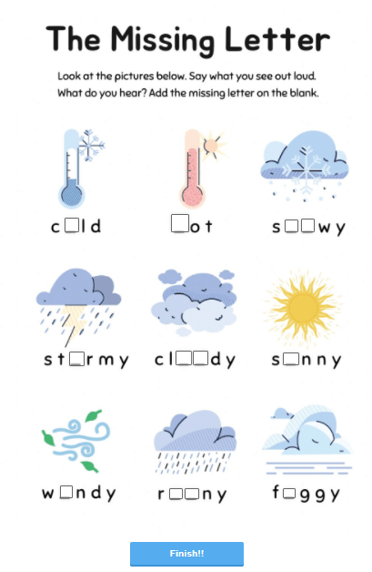 Missing Letters:Weather by tess20