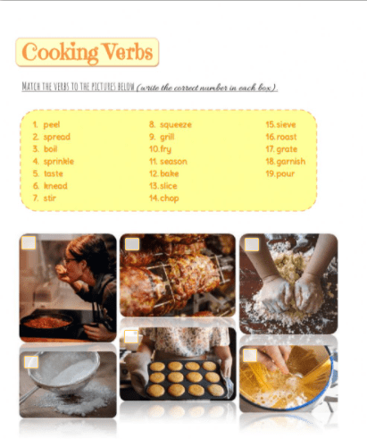 Cooking Verbs by AndieB