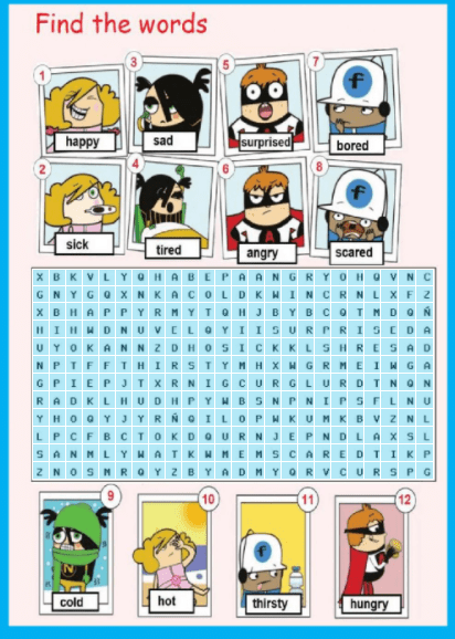 6.4 Feelings Wordsearch by TeacherLosMolinos