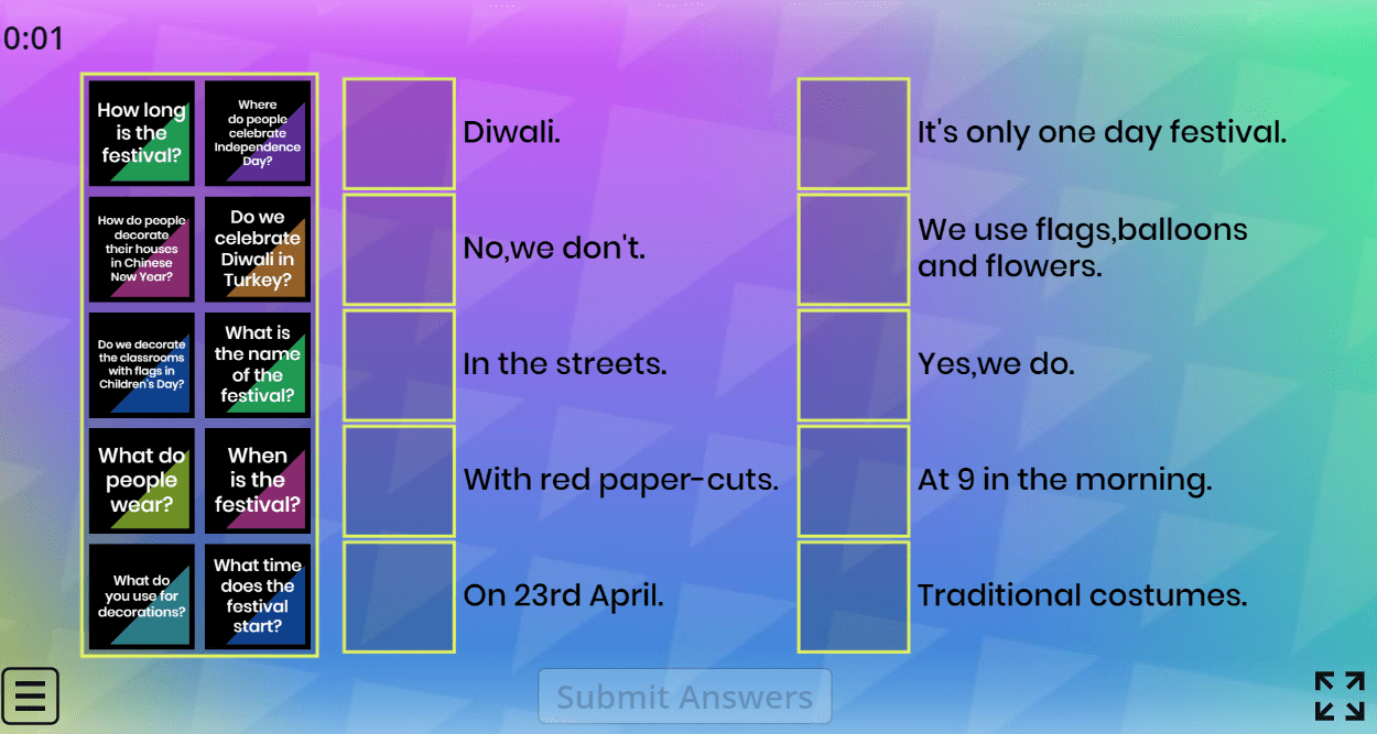 5.10 Answer the questions (5.Sınıf İngilizce Festivals)