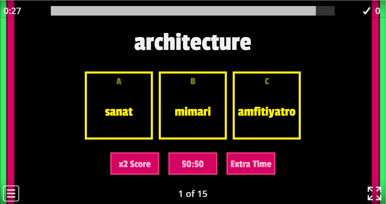 8.7 Tourism Vocabulary Quiz (8.Sınıf İngilizce Tourism)