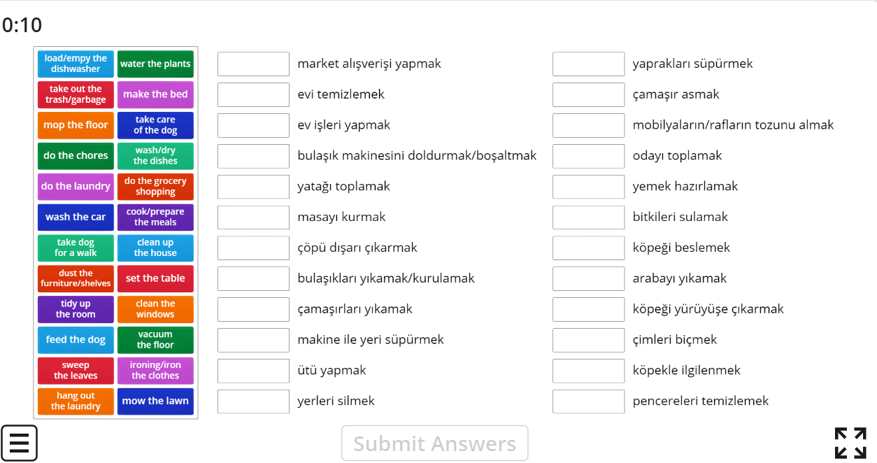 8.8 Chores/Responsibilities (8.sınıf İngilizce Chores)