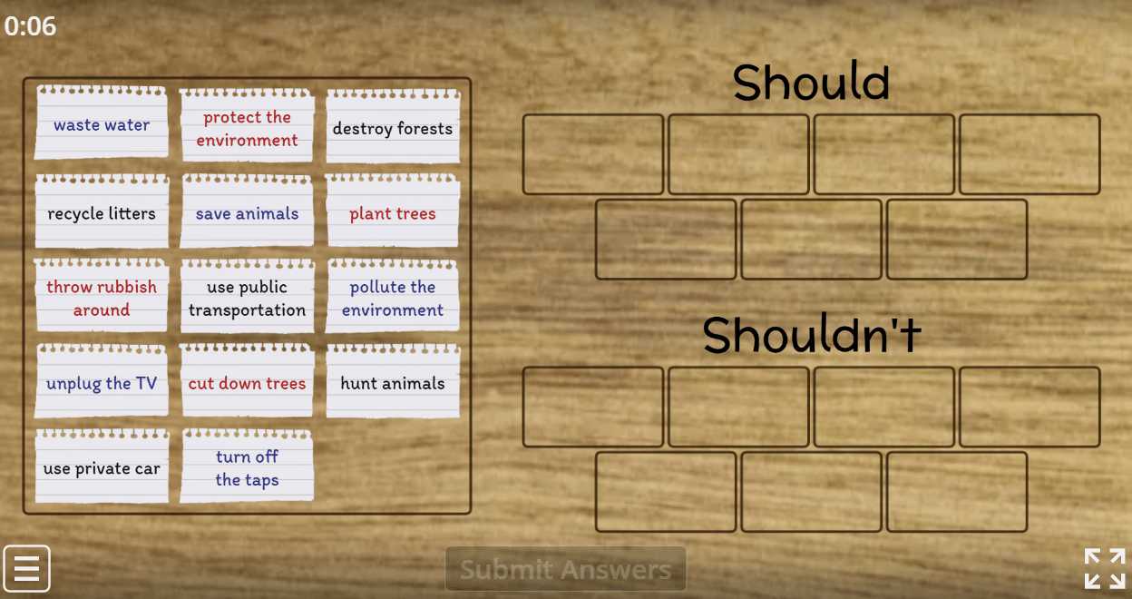 6.9 Saving The Planet (Should-shouldn't) (6.Sınıf İngilizce)