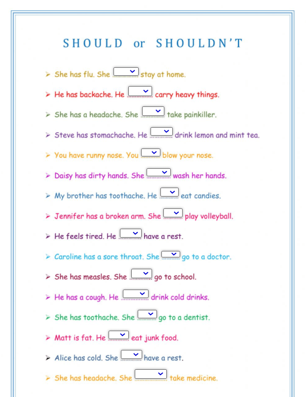 6.10 Should - Shouldn't Exercise by apnagata