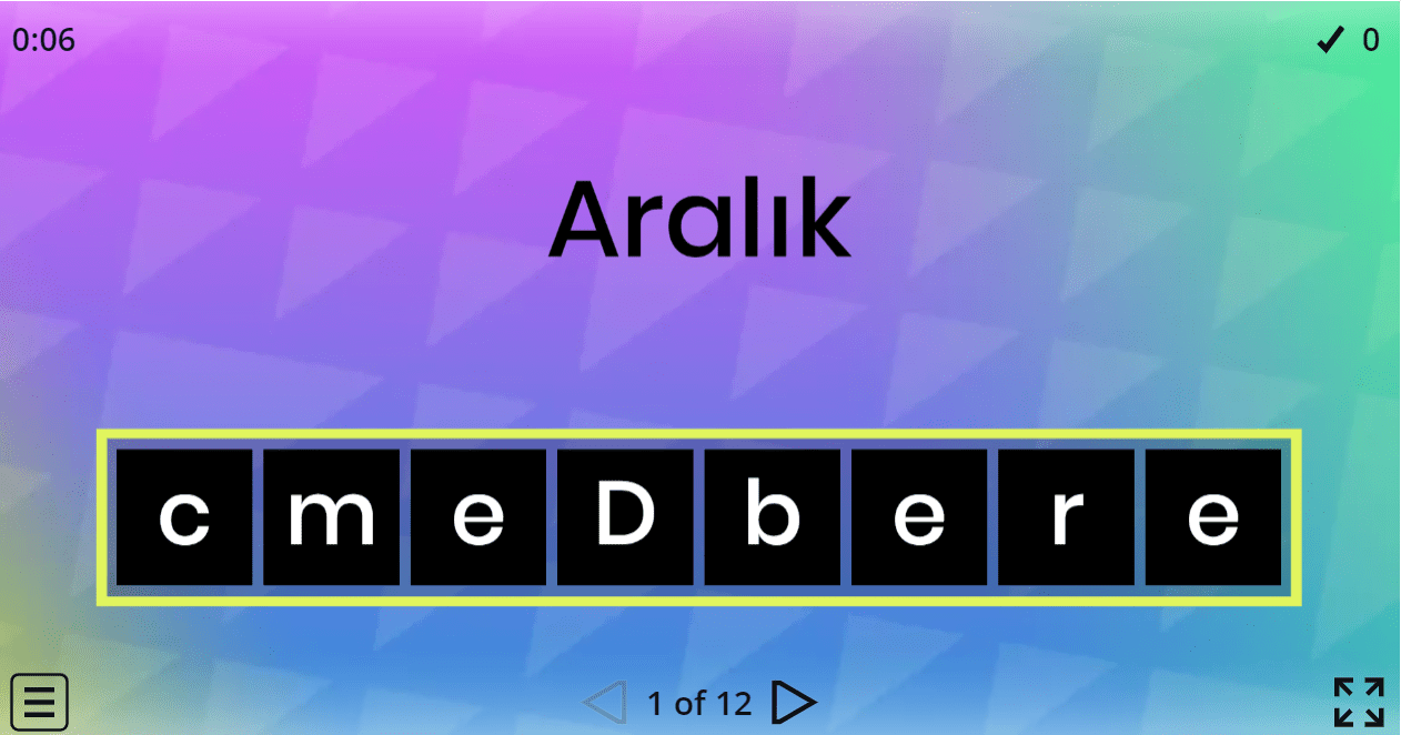 5.7 Months Of The Year (Party Time) (5.Sınıf İngilizce Oyun)
