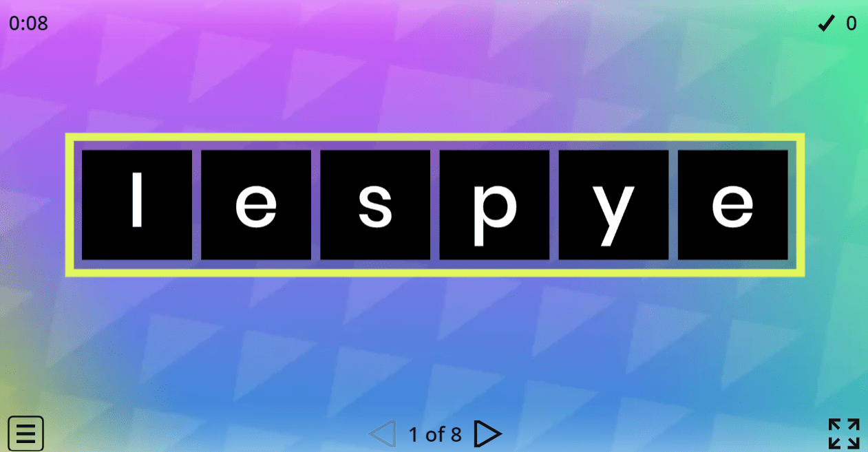 6.4 Emotions (Anagram Game) (6th Grade English)