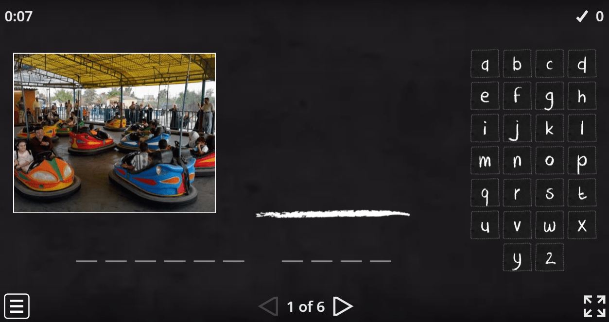 6.5 Fair Rides (Hangman) (6th Grade English Games)