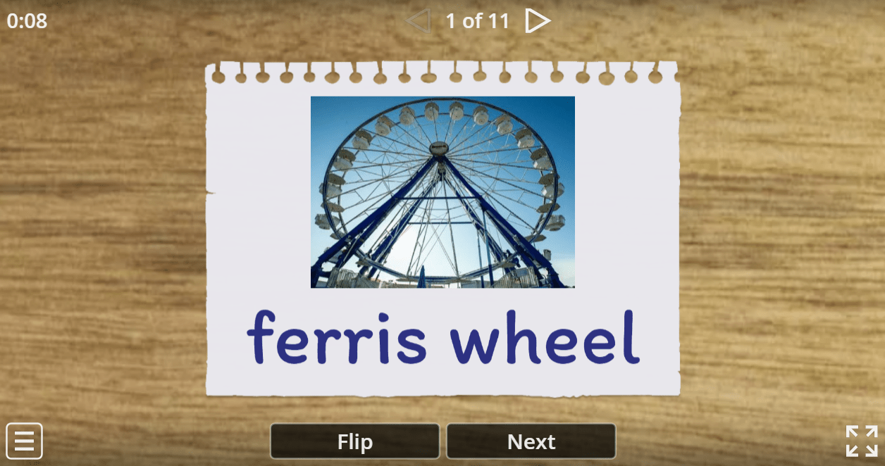 6.5 Fun Fairs (Flashcards) (Secondary School English Games)