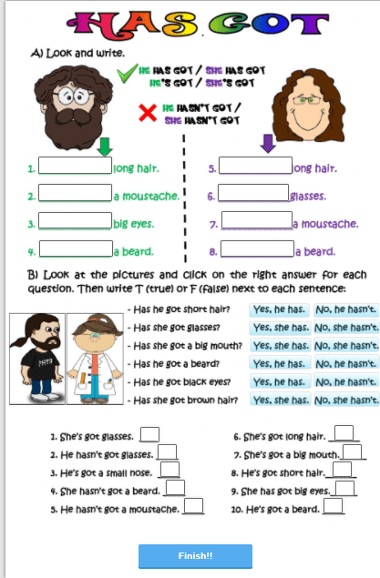 7.1 Have got / Has got by ElsaTeacherMH