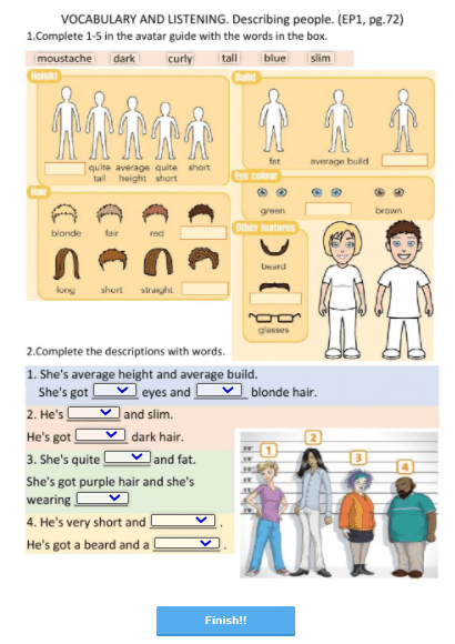 7.1 Describing People by Zubris (İngilizce Çalışma Kağıdı)
