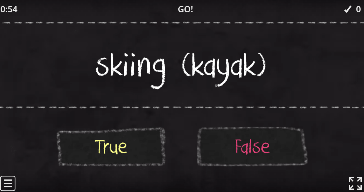 7.2 Sports (T/F Game) (7th Grade English Games)