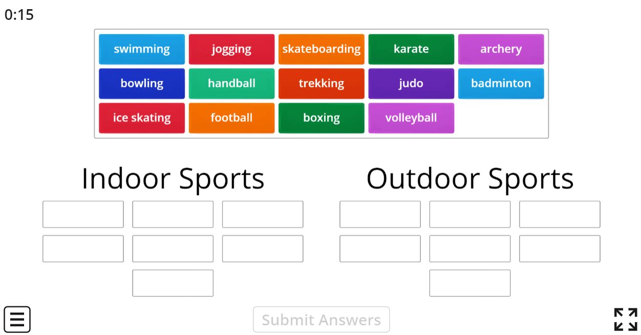 7.2 Sports Equipment (Hangman) (Secondary School English Games) 2 of 7