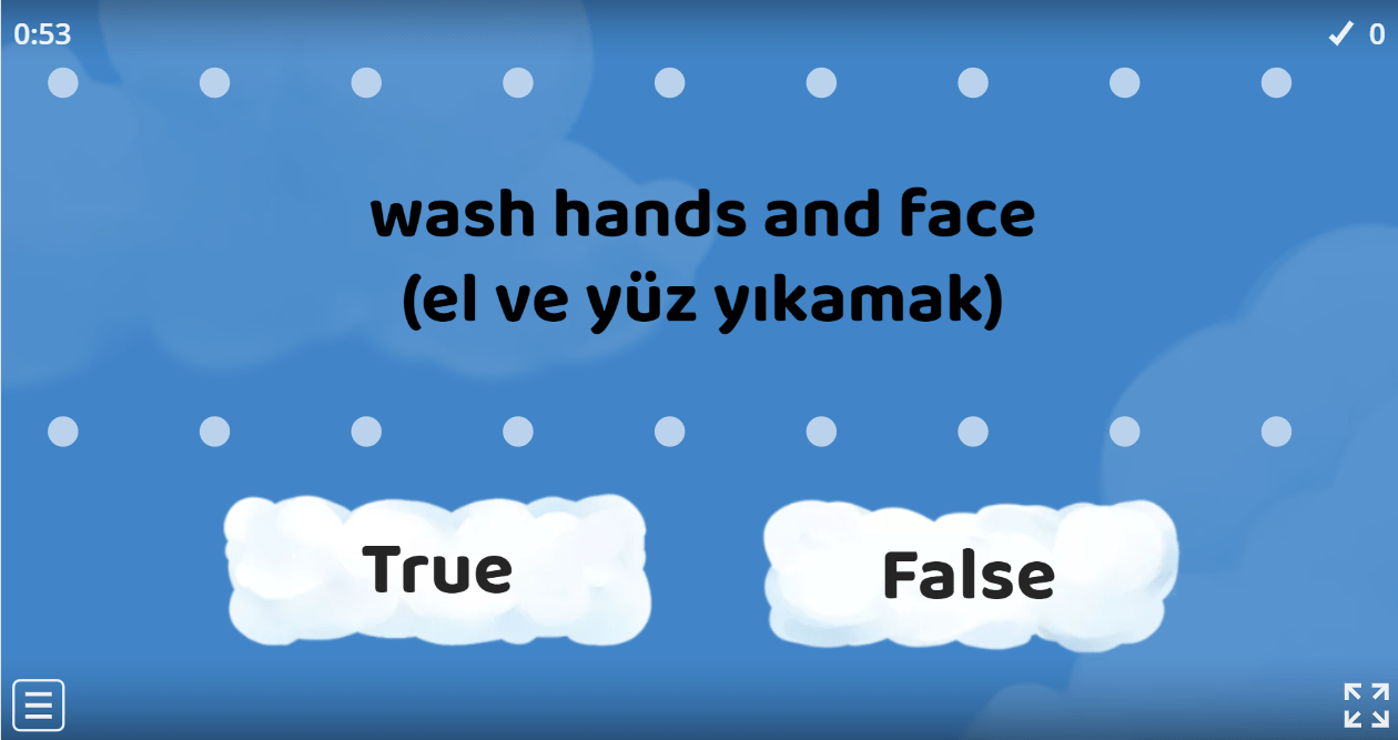 5.4 Daily Routines (T/F Game 5. Sınıf İngilizce Oyunlar)