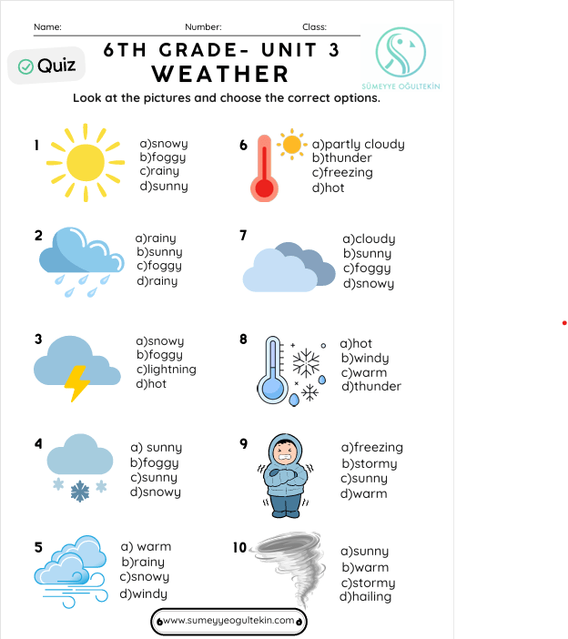 6 th Grade - Theme 4 Weather and Emotions